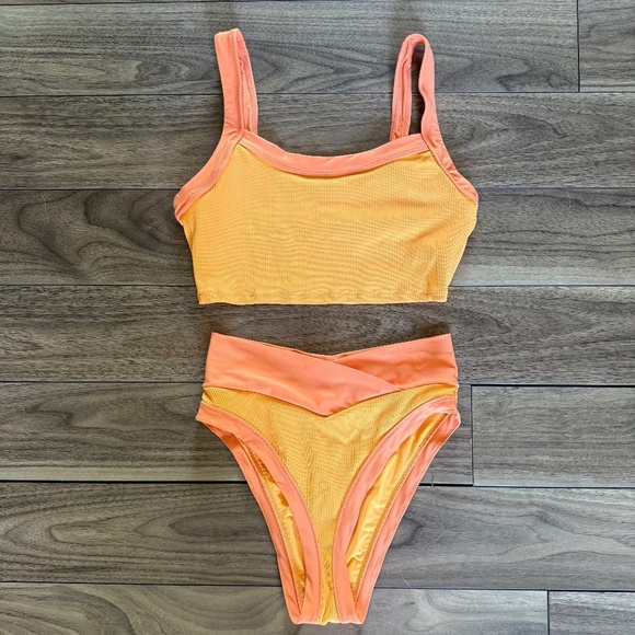 Aerie | Size S | Scoop Neck High Waisted Ribbed Bikini Set - Picture 2 of 7